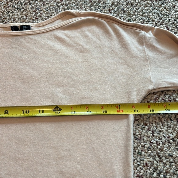 Cynthia Rowley Pale Peach Boat Neck 3/4 Length Sleeve Top. Small - Picture 7 of 10